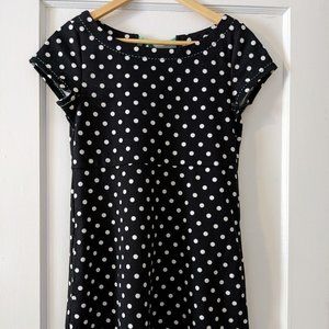 Anthropologie 9-1H5 Black and White Dot Knit Dress with Mint Back tie